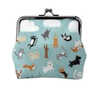 Raining Cats & Dogs stampa portamonete portamonete con chiusura a bacio piccola borsa vintage per uomo donna, Nero , Taglia unica, Portamonete