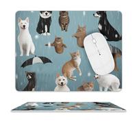 Raining Cats & Dogs Tappetino per mouse ultra sottile, in pelle con superficie liscia impermeabile, antiscivolo, per giochi, ufficio e casa, 25,4 x 20,3 cm
