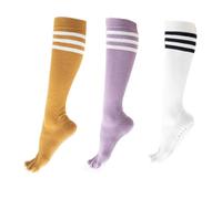 Rainjia 3 paia di calzini da donna al ginocchio in cotone, taglie 35-40, Stile B, Taglia unica