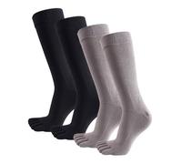 Rainjia 4 paia di calzini da uomo con dita dei piedi, 38-45, invernali, caldi, in cotone termico, con dita dei piedi, calzini da lavoro, anti-odore, in tinta unita, per attività commerciale, stile 2