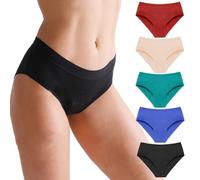 Rainjia 5 periodi di biancheria intima da donna, forte sanguinamento, 36 ml, lavabile, per ragazze, hipster a 4 strati, taglie grandi, XS - 6XL, postpartum, slip in cotone sexy, Confezione da 5, XL