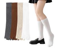 Rainjia Calzini da donna al ginocchio a cinque dita, Stile B, 35-40