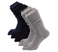 Rainjia Calzini da uomo con dita invernali caldi termici in cotone 38-45, 5 paia di calzini da sneaker, calzini sportivi in tinta unita con dita dei piedi, 5 dita, calzini da lavoro, anti-odore