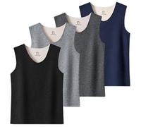 Rainjia Canottiera termica da uomo, senza maniche, M-XXL, 4 pezzi, invernale, con micropile, biancheria intima termica da uomo, senza maniche, termica, 55-95 kg, 4 confezioni, L