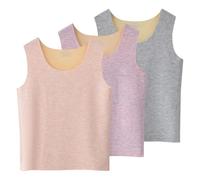 Rainjia Confezione da 3 Canotte Termiche Senza Maniche per Bambini e Ragazzi, Top Intimi Foderati in Pile, Canotte e Camicie, età 3-13 Anni