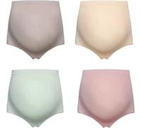 Rainjia Mutandine Premaman 4 Pezzi - Set Mutande Gravidanza in Cotone Morbido, Vita Alta con Sostegno Pancia, Slip Traspiranti per Futura Mamma, Biancheria Intima Comoda