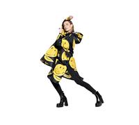 Rainkiss All Smiles Rain Poncho, Nero/Giallo, Einheitsgröße Tall