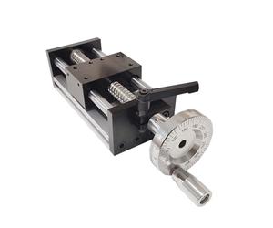 Rainorning Tavola Scorrevole Manuale con Vite a Ricircolo di Sfere e Scala Graduata, Attuatore Lineare ad Alta Precisione con Doppio Asse Ottico e Manovella per Utensili CNC e Stampa 3D (100mm)