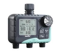 RAINPOINT Centralina Irrigazione 3 Uscite, Timer Irrigazione Da Giardino Con Ampio Display Lcd, Timer Irrigazione Automatico Con Modalità Di Ritardo Pioggia/Manuale/Automatica per Prato Da Giardino