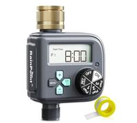 RAINPOINT Centralina Irrigazione con Ingresso in Ottone, 3 Programmi, Ritardo Pioggia, Programmatore Irrigazione a Batteria, Programmabile per Settimana/Intervallo di Ore e Giorni