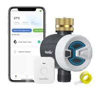 RAINPOINT Centralina Irrigazione WiFi, Computer Irrigazione Automatica con Ingresso in Ottone, Telecomando Smart APP Tramite WiFi 2,4 GHz o Bluetooth, Timer Irrigazione Wifi per Prato Giardino