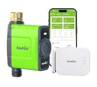 RAINPOINT Intelligente Centralina Irrigazione WiFi, con Ethernet Gateway RF 200m, Timer Irrigazione per Giardino con APP/Vocale Controllo, Ritardo per Pioggia/Manuale, Ingresso in Ottone, 6 Plans