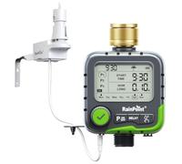 RAINPOINT Timer Irrigazione ITV156 con Sensore di Pioggia, Timer Rubinetto per Giardino e Prato, 3 Programmi Indipendenti, Arresto Automatico in Caso di Pioggia, Ritardo Pioggia