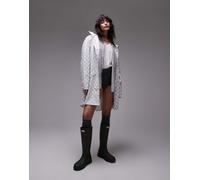 Rains - 12020 - Giacca impermeabile taglio lungo chiara a scacchi-Bianco M