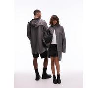 Rains - 12020 - Giacca lunga impermeabile unisex grigia con cappuccio-Grigio XS