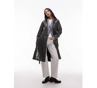 Rains - 12040 - Giacca impermeabile taglio lungo verde lucida svasata con cintura S