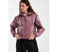 Rains 15780 Lohja giacca corta con cappuccio impermeabile e imbottita in malva-Rosa L