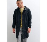 Rains 18140 parka a coda di rondine nera-Nero 2XL