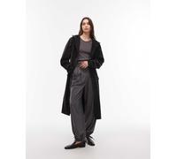 Rains - 18360 Giacca impermeabile lunga nera con stampa-Nero XS