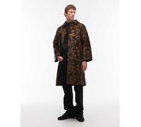 Rains - 21520 Nara - Trench unisex sartoriale lungo impermeabile marrone con stampa effetto torbido S