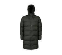 Rains Giacca Imbottita Lunga Alta Puffer W3T3 Inverno Parka Nera/Blun/Gruen