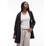 Rains - Giacca impermeabile svasata nera con logo tono su tono-Nero XS