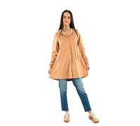 RAINS Giacca Line W Jacket impermeabile, silhouette a trapezio, chiusura frontale con bottoni automatici nascosti, cappuccio con coulisse, tasche laterali, antivento, colore coy (S)