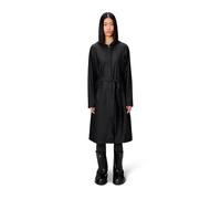 RAINS Giacca lunga A-Line, elegante e leggera, impermeabile, antivento e traspirante, nero, Small