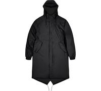Rains - Giacca lunga impermeabile e antivento - Fishtail Parka W3 Black per Uomo - Taglia M - Nero Nero M