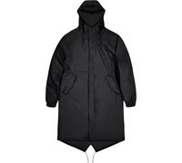 Rains - Giacca lunga impermeabile e antivento - Fishtail Parka W3 Black per Uomo - Taglia S - Nero Nero S