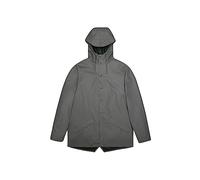 RAINS Giacca Rains impermeabile, lunghezza midi, chiusura frontale con bottoni a pressione, cappuccio con coulisse, tasche oblique con patta, colore Grigio Grigio Grey