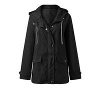 Rains Impermeabile Donna, Giacca a Vento Donna Invernale, Leggera con Cappuccio Giacca a Vento Taglie Forti Antivento Ampio Impermeabile Traspirante Impermeabile All'aperto