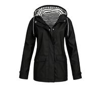 Rains Impermeabile Donna, Giacca a Vento Donna Invernale, Leggera Impermeabili Con Cappuccio Taglie Forti Antivento Trench Sportivo Softshell Viaggio Giubbotto Corsa Per All'aperto Campeggio Trekking