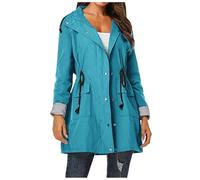 Rains Impermeabile Donna, Giacca a Vento Donna Running, Con Cappuccio a Vento Con Tasche Giubbotto Impermeabile Antivento Classica Montagna Antipioggia Giacca Invernale Per Attività All'aperto