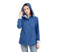 Rains Impermeabile Donna, Giacca Vento Donna, Con Cappuccio a Vento Con Tasche Giubbotto Impermeabile Antivento Classica Montagna Antipioggia Giacca Invernale Per All'aperto Campeggio Trekking
