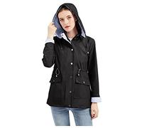 Rains Impermeabile Donna, Trench Donna Invernale, Leggera Antipioggia Antivento con Tasche Cappotto Impermeabile con Cappuccio Giubbino da Trekking per attività All'aperto