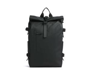 Rains Large Zaino roll-top nero, poliestere,poliuretano, unisex