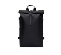 Rains Large Zaino roll-top nero, poliestere,poliuretano, unisex