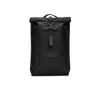 RAINS Zaino Rolltop, zaino impermeabile per uomo e donna, nero, Regular