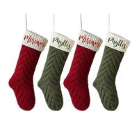 Rainsar Calza Befana Personalizzata con Nome Stitch, Calze Natalizie de Appendere per Camino/Albero/Scale, Calze Befana Vuote 46 cm, Set Famiglia 3