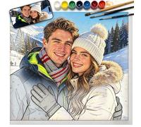 Rainsar Dipingi con i Numeri Personalizzati per Adulti, Paint By Numbers Personalizzato 24/36/48 Colori, Trasforma la Tua Foto Dipingere in Quadri Unici: Animali Domestici o Persone Care (20x30cm)