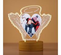 Rainsar Lampada Personalizzata con Immagine Luce Notturna LED Lampade, Portafoto Foto Personalizzata Idee Regalo San Valentino Anniversario Natale, 3D Cuore Amore Lampade Illusione Ottica