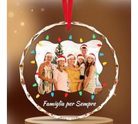 Rainsar Palline di Natale Personalizzate per la Famiglia - Pallina Natale con Foto e Testo, Decorazione per Albero, Regali di Vacanze Personalizzati 2025 per Tutta la Famiglia, papà e Mamma