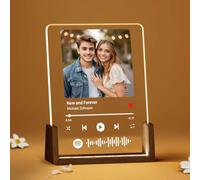 Rainsar Placca Spotify personalizzata, album fotografico con cornice in acrilico, luci notturne, regalo personalizzato per fidanzato, fidanzata, Natale, San Valentino, compleanno, anniversario