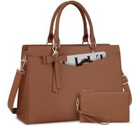 RAINSMORE Borsa da Lavoro Donna con Pochette Borsa Porta PC 15,6 Pollici Grande Borse a Mano Pelle PU Borse Messenger per Affari Ufficio Università
