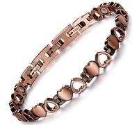 Rainso Bracciale Da Donna, Bracciale Magnetico In Rame puro, Elegante Bracciale Magnetico Da Donna, Sollievo Dal Dolore Per Artrite, Heart Design, In Confezione Regalo Nera