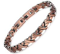 Rainso Bracciale Da Donna, Magnetico In Rame puro, Elegante Bracciale Magnetico Da Donna, Sollievo Dal Dolore Per Artrite, Braccialetto per artrite con 3 fibbie più intelligenti regolabili