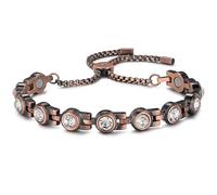 RainSo - Bracciali da donna in puro rame magnetico per terapia sanitaria, sollievo dal dolore per artrite, design regolabile con scatola display (cristallo bianco)