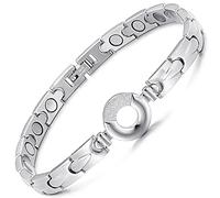 Rainso, elegante bracciale da donna, acciaio al titanio, salute, magnetoterapia, alleviare il dolore da artrite, confezione regalo regolabile