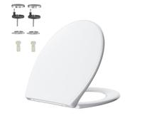 Rainsworth Nano Glaze Sedile Wc Con Freno A Caduta Forma O,Urea Formaldeide Ciotola WC,Coperchio Occhiale Wc Antibatterico Design Ergonomico,Sedile WC Bianco Universale